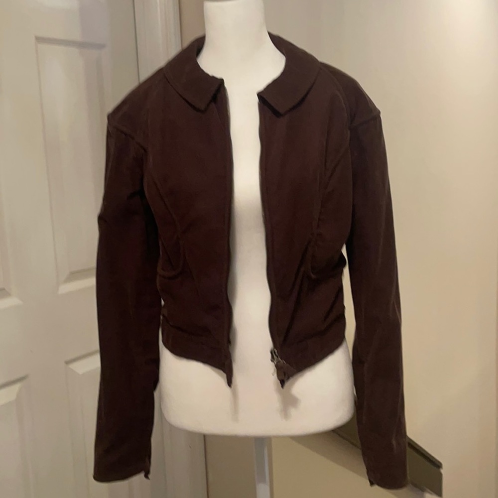 Brown cropped Jacket by Max Studio
